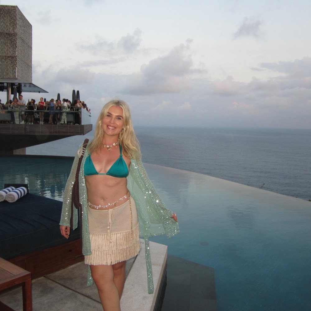 Teal Sequin Cover-Up